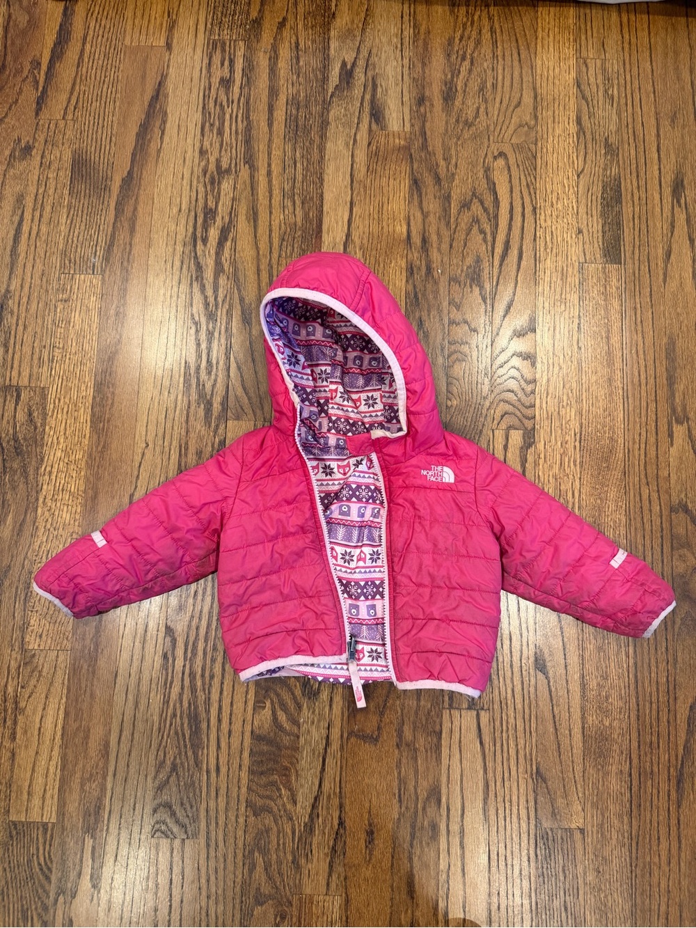 The North Face Girl’s Pink Reversible Puffer Jacket 3T-4T
